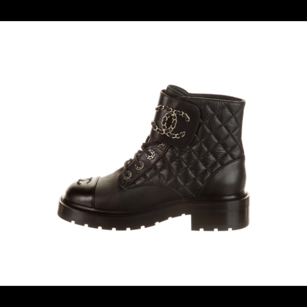 Chanel Quilted Combat Boots